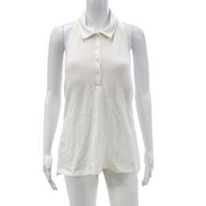 Hedge Women Polo Dress White Collared Sleeveless Cotton Mini Size XL